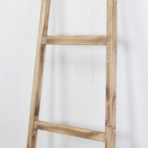 Homeroots Wooden Ladder Storage Piece With 4 Baskets  Wood 399700