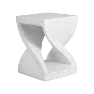 English Elm Outdoor Mgo Side Table Twisted Pedestal Terrazzo Speckled All Weather Patio End N765P382572G