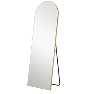 Homeroots Arched Gold Standing Mirror Gold Glass,Wood 399772
