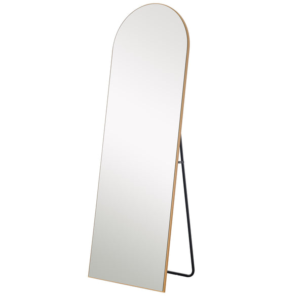 Homeroots Arched Gold Standing Mirror Gold Glass,Wood 399772