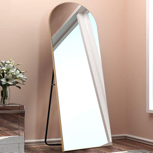 Homeroots Arched Gold Standing Mirror Gold Glass,Wood 399772