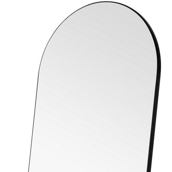 Homeroots Arched Black Standing Mirror Black Glass,Wood 399773