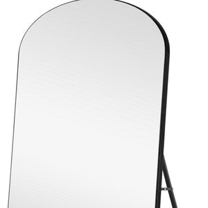 Homeroots 71" Black Arch Wood Frame Full Length Standing Mirror  Glass 399774