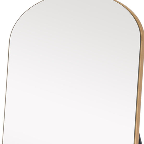 Homeroots 71" Gold Arch Wood Framed Full Length Standing Mirror  Glass,Wood 399775