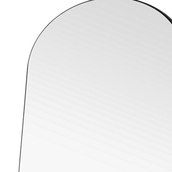Homeroots 71" Black Arch Wood Framed Freestanding Standing Mirror  Glass,Wood 399776
