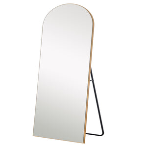 Homeroots 71" Gold Arch Wood Framed Freestanding Standing Mirror  Glass 399777