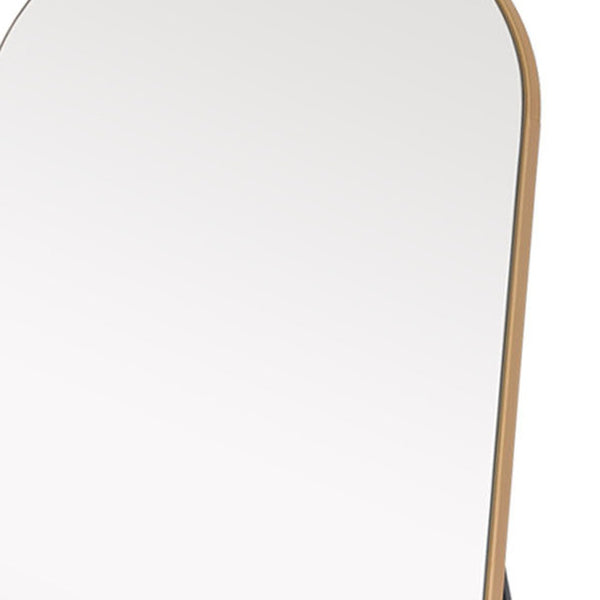 Homeroots 71" Gold Arch Wood Framed Freestanding Standing Mirror  Glass 399777