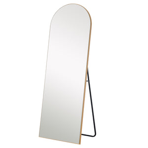Homeroots 71" Gold Arch Wood Framed Freestanding Standing Mirror  Glass,Wood 399778