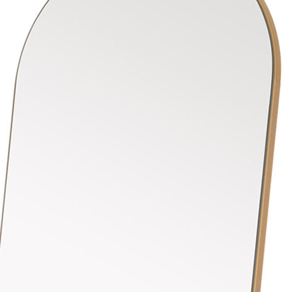 Homeroots 71" Gold Arch Wood Framed Freestanding Standing Mirror  Glass,Wood 399778