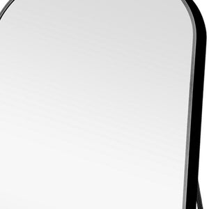 Homeroots 71" Black Arch Metal Framed Freestanding Standing Mirror  Glass 399780