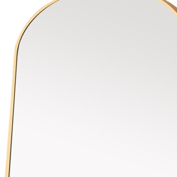 Homeroots 71" Gold Arch Metal Framed Freestanding Standing Mirror  Glass 399781