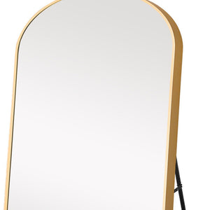 Homeroots 71" Gold Arch Metal Framed Freestanding Standing Mirror  Glass 399781
