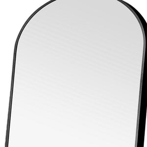 Homeroots 71" Black Arch Metal Framed Freestanding Standing Mirror  Glass 399782