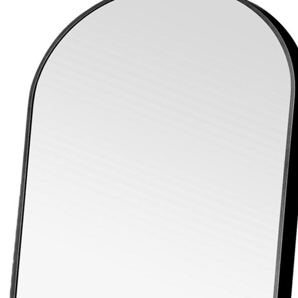 Homeroots 71" Black Arch Metal Framed Freestanding Standing Mirror  Glass 399782