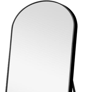 Homeroots 71" Black Arch Metal Framed Freestanding Standing Mirror  Glass 399782