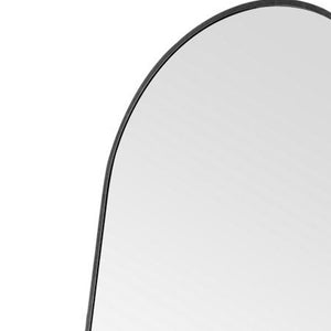 Homeroots 71" Black Arched Metal Narrow Frame Standing Mirror  Glass 399785