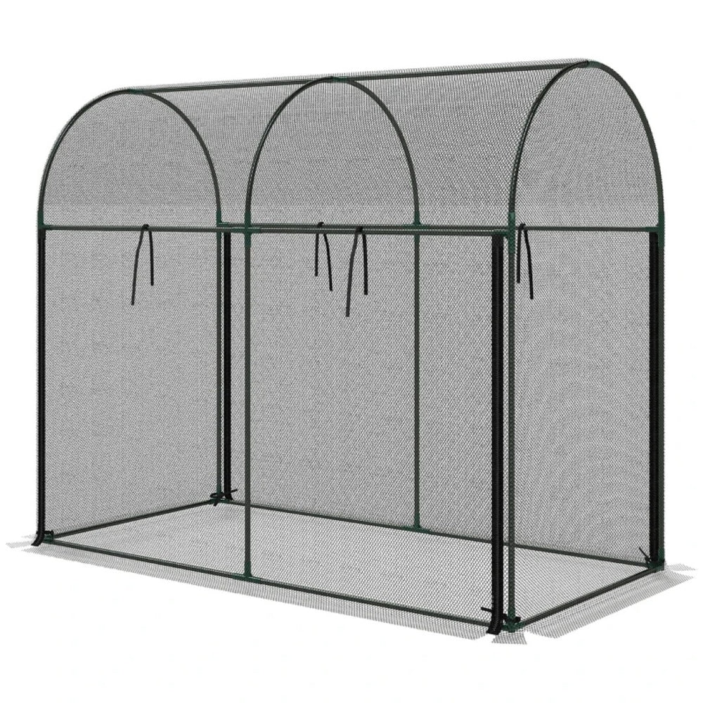 English Elm Spacious Garden Crop Cage Steel Frame Raised Bed Protection Tent with Zippered Door T3971P468406