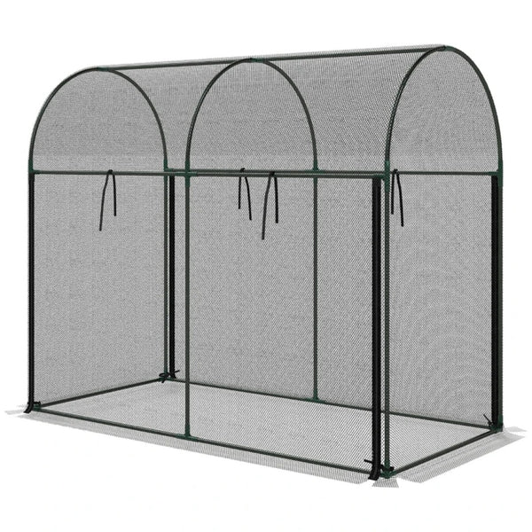 English Elm Spacious Garden Crop Cage Steel Frame Raised Bed Protection Tent with Zippered Door T3971P468406