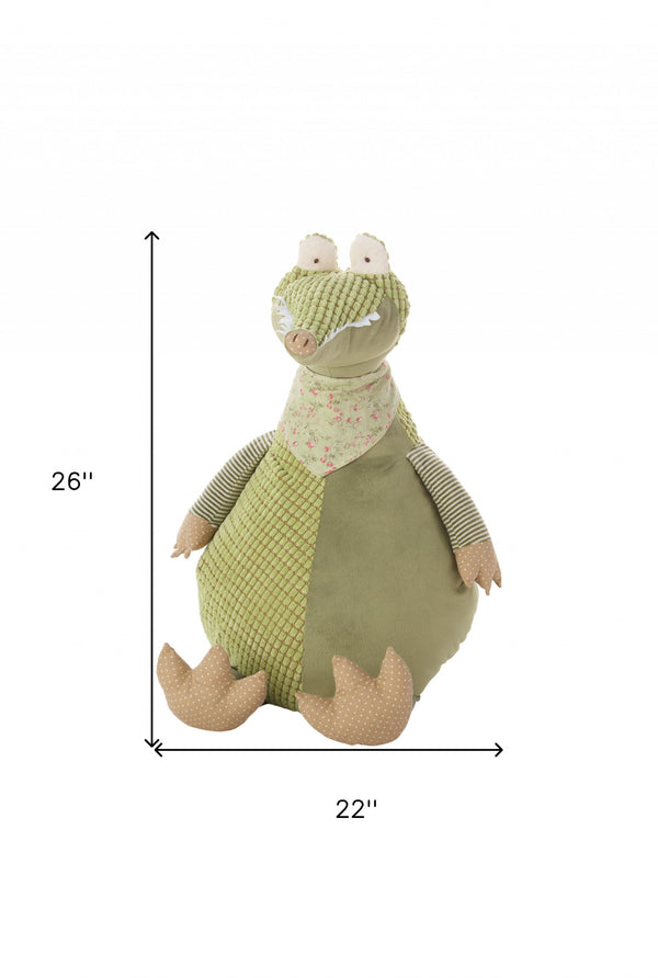 Homeroots 26" Green Novelty Fabric Throw Pillow - Decorative & Cozy Accent For Sofa, Chair, Or Bed Ensemble   399816