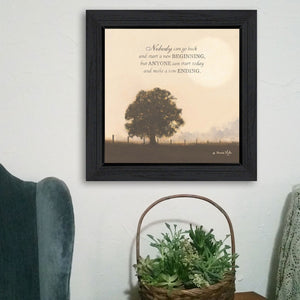 English Elm "new Ending" Bonnie Mohr Inspirational Black Framed Canvas Print Ready to Hang B06785753