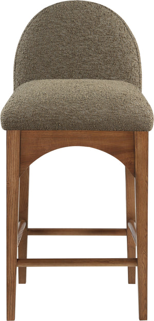 Waldorf Olive Boucle Fabric Stool 399Olive-C Meridian Furniture