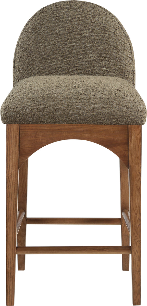 Waldorf Olive Boucle Fabric Stool 399Olive-C Meridian Furniture