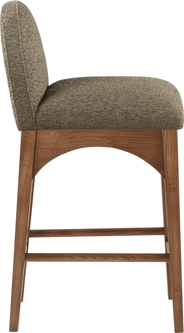 Waldorf Olive Boucle Fabric Stool 399Olive-C Meridian Furniture