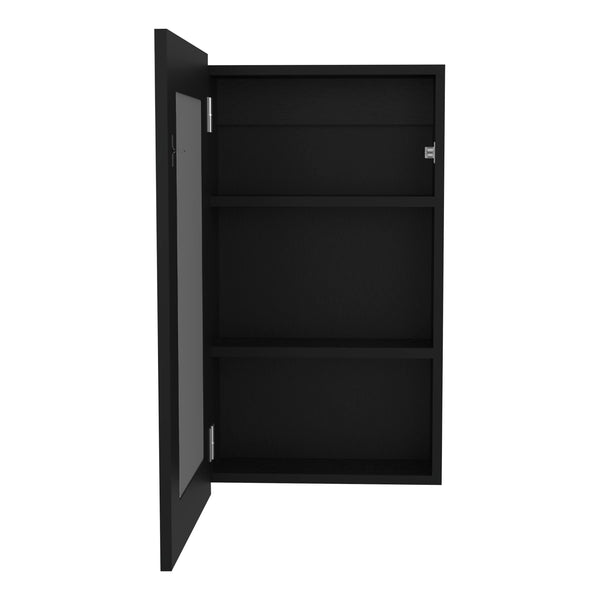 English Elm Medicine Compact Wall Cabinet with Mirror Door, Engineered Wood Storage, Durable, Space-Saving Design Black 31.1 L x 19.29 W x 3.54 H B097P250883