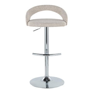 English Elm Adjustable Swivel Barstools with Chrome Base Upholstered Seat for Kitchen Islands Set of 2 B202S01976