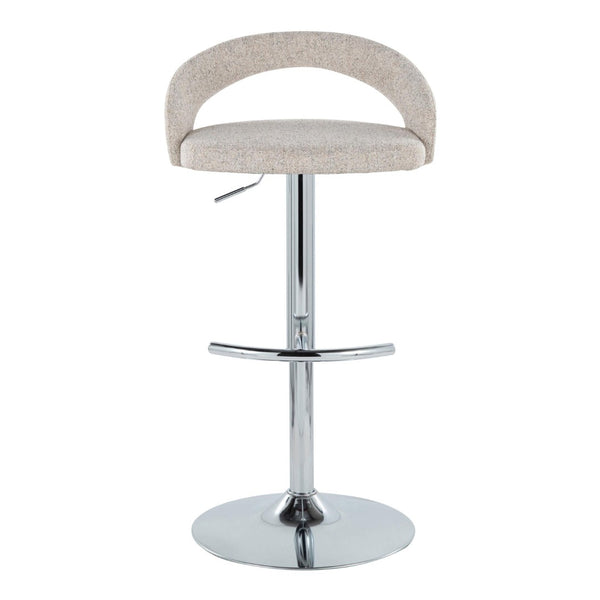 English Elm Adjustable Swivel Barstools with Chrome Base Upholstered Seat for Kitchen Islands Set of 2 B202S01976