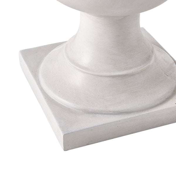English Elm Classic Handcrafted Outdoor Planter Sculptural Fiberglass Patio Garden Urn for Entryways Antique White N772P406699W
