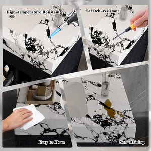 English Elm 29.9" Floating Bathroom Vanity Sintered Stone Top Soft Close Drawers Bronze Gold Hardware Black,Black White W3136S00036