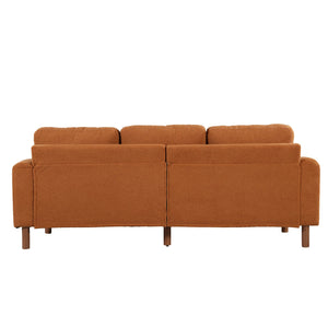 English Elm Christopher Knight Home® - 83.86" 3-Seater Sofa in Teddy Velvet with Curved Armrests & Solid Wood Legs, Plush Durable Comfort Orange N765P331021Y