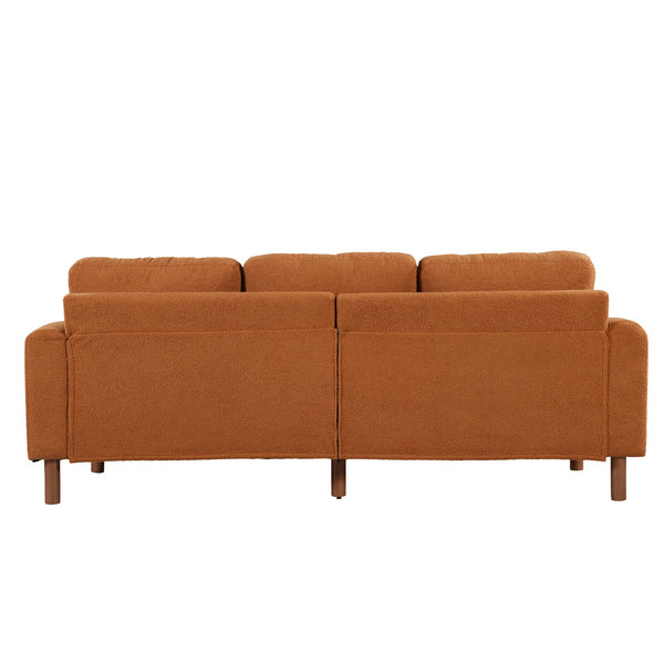 English Elm Christopher Knight Home® - 83.86" 3-Seater Sofa in Teddy Velvet with Curved Armrests & Solid Wood Legs, Plush Durable Comfort Orange N765P331021Y