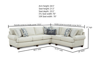 Fusion Awesome Oatmeal Transitional Two-piece Sectional Sofa With Reversible Cushions And Accent Pillows Khaki Ws,100% Polypropylene 39-31l, 33r Awesome Oatmeal Sectional