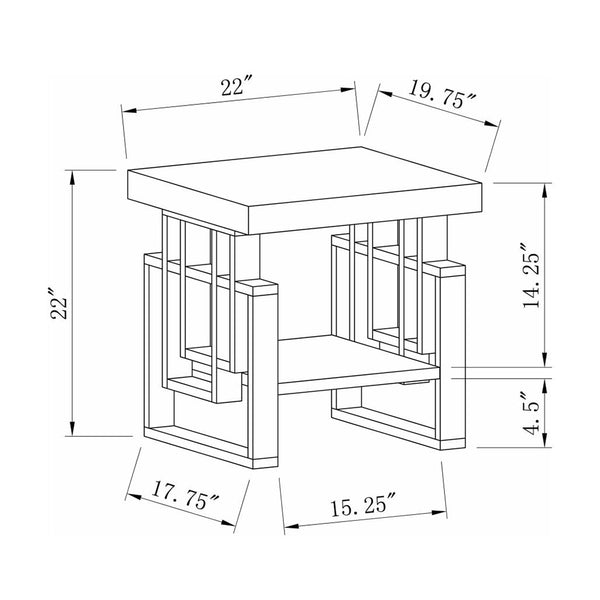 English Elm Rectangular Farmhouse Coffee Table with Rustic Engineered Wood Finish, Sturdy Center Brace and Warm Tone Glossy White B016P370648
