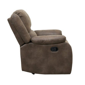 English Elm Modern Fairview Recliner Chair Plush Microfiber Manual Reclining Pillowtop Arms Solid Wood Frame Brown 35 L x 30.5 W x 26.5 H B011P188423