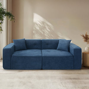 English Elm Modern Teddy Velvet Sofa – 3-Seat Full Foam Comfort, Soft Polyester-Cotton Cushions, 72H Rebound Time W1183S00015