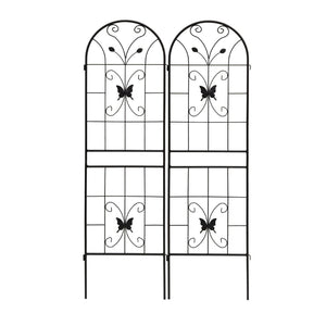 English Elm 4 Pack Powder Coated Steel Garden Trellises Rustproof Climbing Plant Support Panels W1586P266744