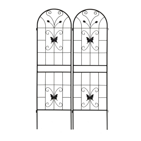 English Elm 4 Pack Powder Coated Steel Garden Trellises Rustproof Climbing Plant Support Panels W1586P266744