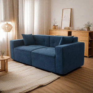 English Elm Modern Teddy Velvet Sofa – 3-Seat Full Foam Comfort, Soft Polyester-Cotton Cushions, 72H Rebound Time W1183S00015
