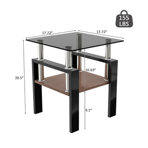 English Elm Set Of 2 Modern Tempered Glass Tea Tables - Sleek, Sturdy, And Stylish For Your Living Space Decor! W241P300310-GIGA