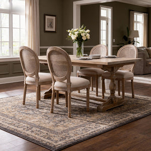 English Elm French Country Barstools Solid Wood Cabriole Legs Upholstered Cushion Set of 2 W1622P411782