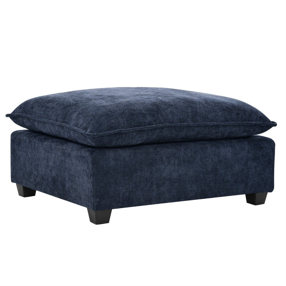 English Elm Comfy Cloud Modular Sectional Four Seat Chenille Sofa with Deep Cushions and Ottomans W1117S00340