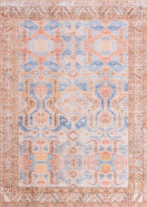 Unique Loom Timeless Paul Machine Made Medallion Rug Blue, Beige/Brown/Rust Red 7' 7" x 10' 6"
