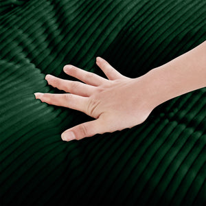 English Elm Modern Sofa Couch 3-Piece Sectional Set with Deep Seats Chenille Upholstery Solid Wood Frame Comfortably Stylish and Versatile Combination for Living Room Lounge Green W714S00667