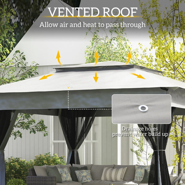 English Elm Easy Pop up Gazebo Outdoor Screen House with Vented Roof Mesh Walls and Carry Bag T3971P426149