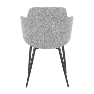 English Elm Boyne Industrial Upholstered Bucket Chair with Black Metal Legs — Stylish Padded Accent Seating Grey B202P223436