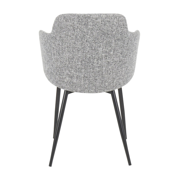 English Elm Boyne Industrial Upholstered Bucket Chair with Black Metal Legs — Stylish Padded Accent Seating Grey B202P223436