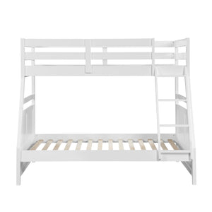 English Elm Bunk Bed Twin Over Solid Wood Frame with Guard Rails for Kids Shared Rooms White B011S02318